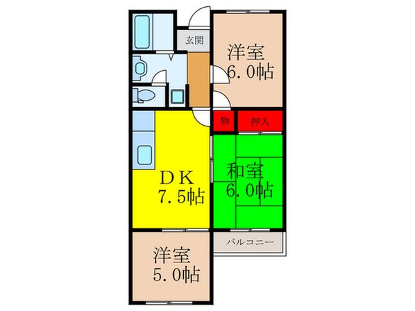 メゾン旭日Ⅱの物件間取画像